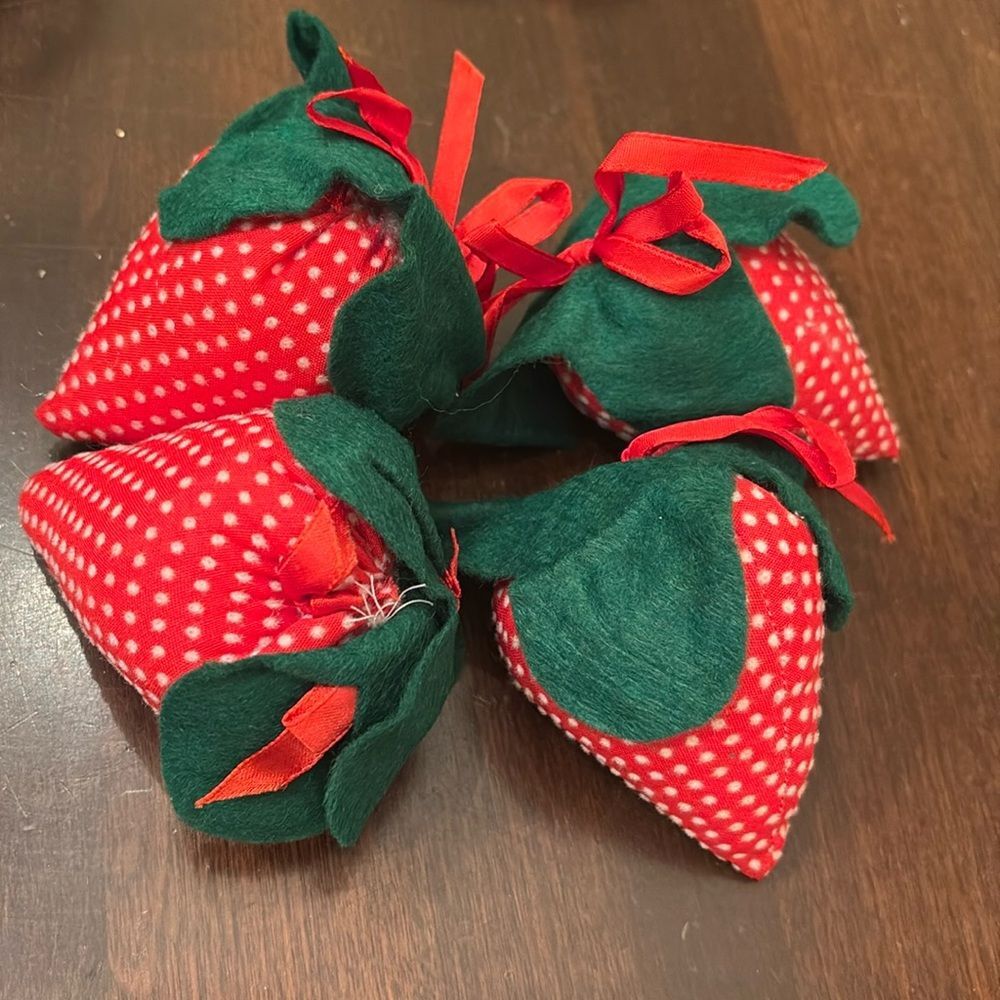 4 Festive handmade Strawberry plush